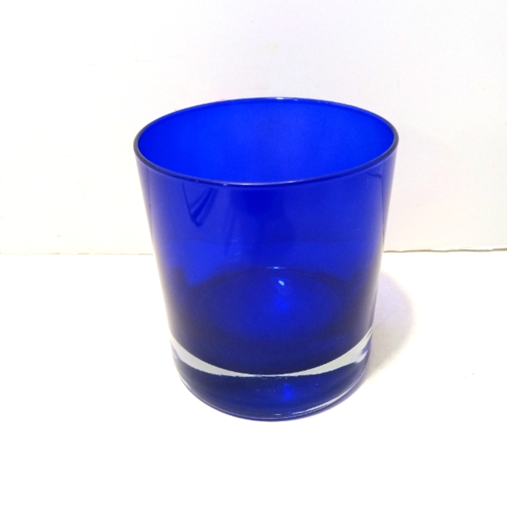 Cobalt Blue Libbey Low Ball Glass Tumbler Barware 9oz Rocks Bar Glass